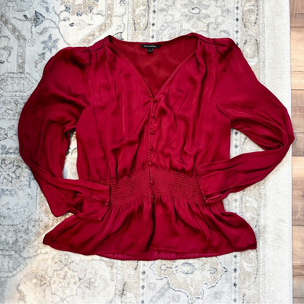 Red Banana Republic Silk Blouse